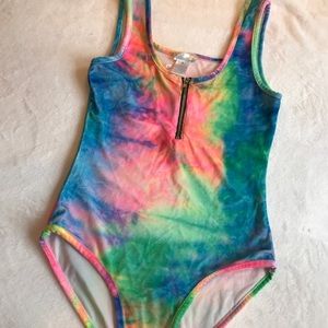 I heart raves rainbow body suit